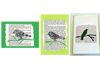 Bild: 3 Karten mit schwarzem Vogel-Motiv.